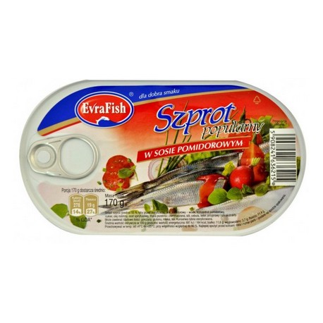 Evra Fish szprot w sosie pomidorowym 192g