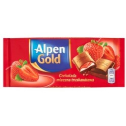 Czekolada Alpen gold truskawkowa 94g